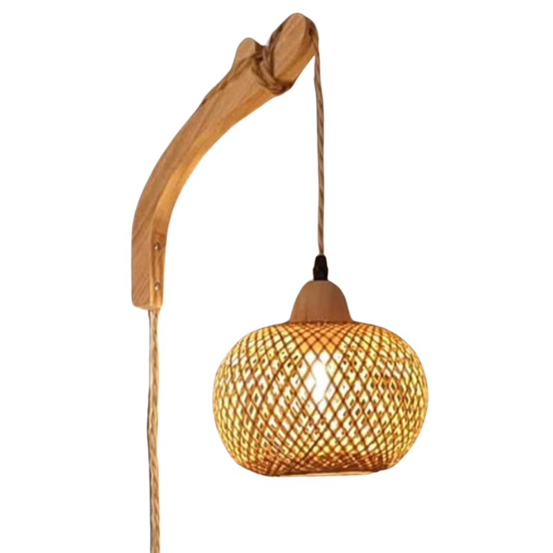 Boho Rattan Wall Light